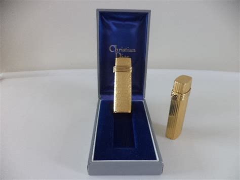 CHRISTIAN DIOR Vintage Lighter 18k Gold Plated Original .